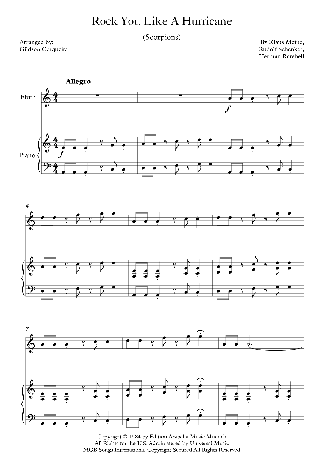 Rock You Like A Hurricane (arr. Gildson Cerqueira)