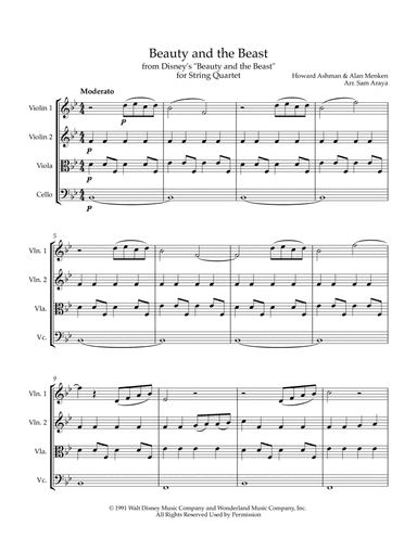 Beauty And The Beast (arr. Samuel Araya)