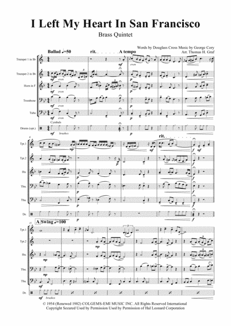 I Left My Heart In San Francisco (arr. Thomas H. Graf)