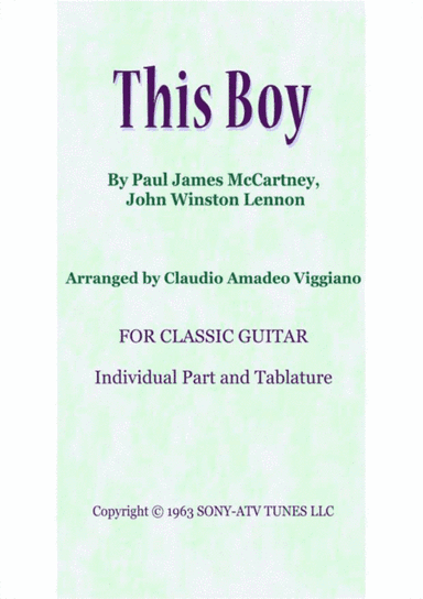 This Boy (ringo's Theme) (arr. Claudio Amadeo Viggiano)