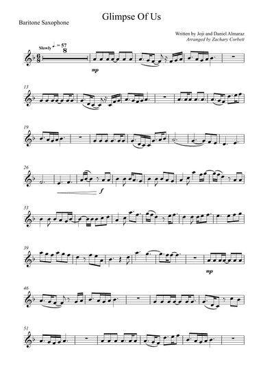 Glimpse Of Us (arr. Zachary Corbett)