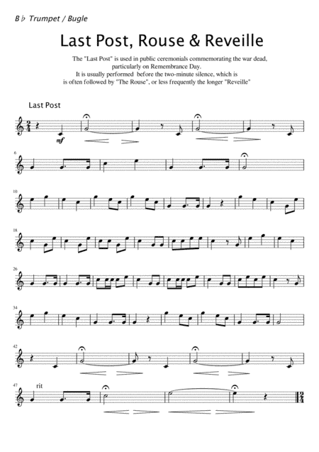 The Last Post, Rouse and Reveille for Trumpet or Bugle (arr. Marcus Martin)