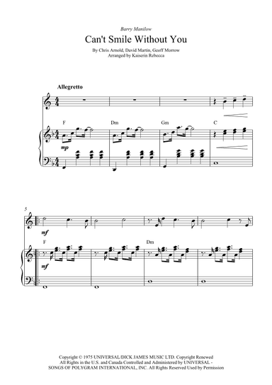 Can't Smile Without You (arr. Kaiserin Rebecca)