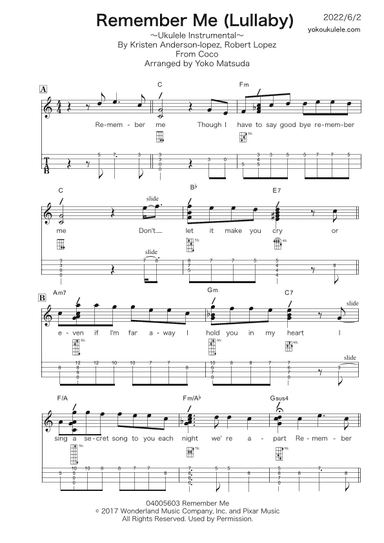 Remember Me (lullaby) (arr. Yoko Matsuda)