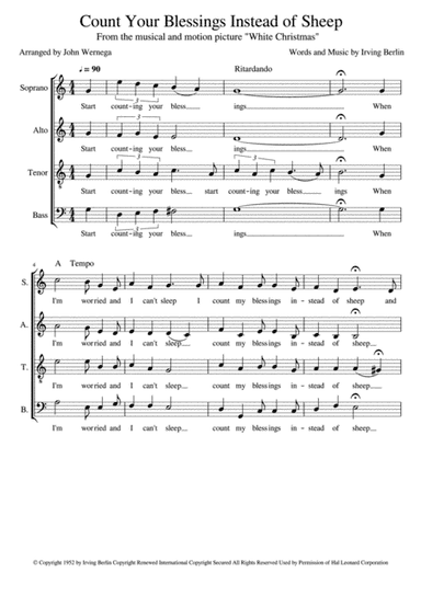 Count Your Blessings Instead Of Sheep (arr. John Wernega)