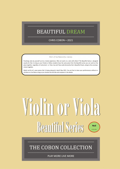 No.3 Beautiful Dream (Violin or Viola)