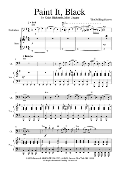 Paint It, Black (arr. Golden Skull Editions)