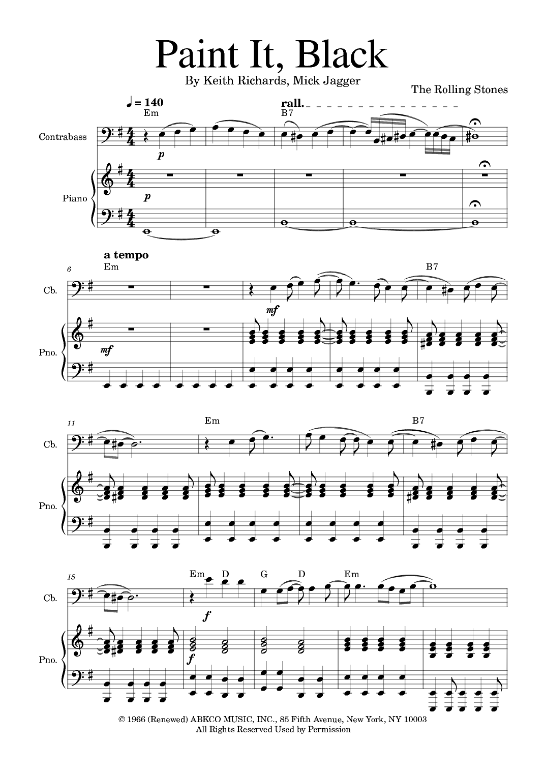 Paint It, Black (arr. Golden Skull Editions)
