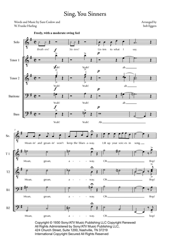 Sing, You Sinners (arr. Bob Eggers)