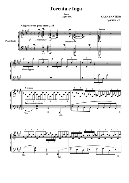 Toccata and Fugue F sharp minor