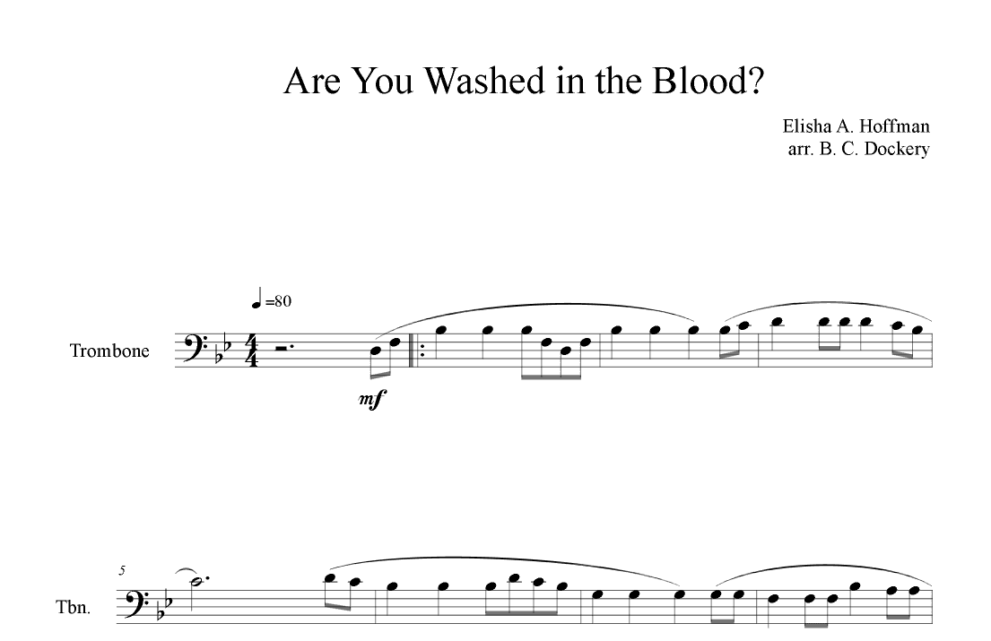 Are You Washed in the Blood? (Trombone Solo) (arr. B. C. Dockery)