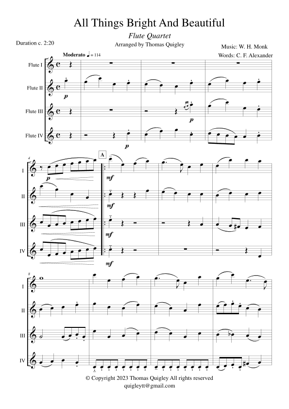 All Things Bright and Beautiful (arr. Thomas Quigley)