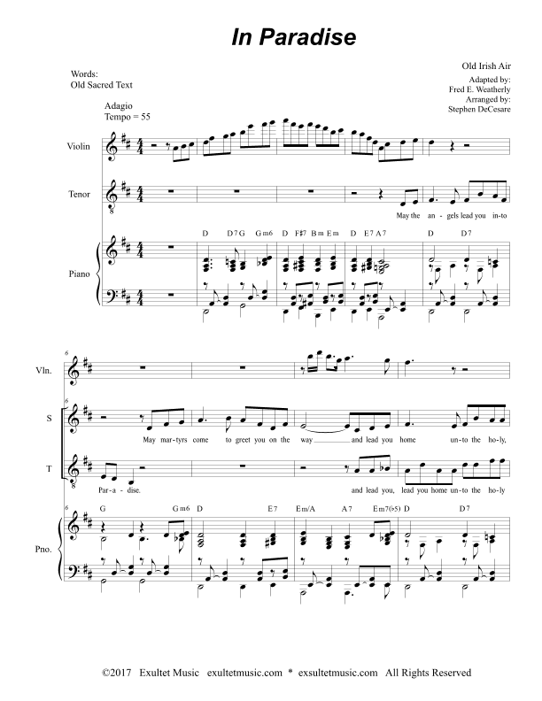 In Paradise (Duet for Soprano and Tenor Solo - Alternate Version) (arr. Stephen DeCesare)