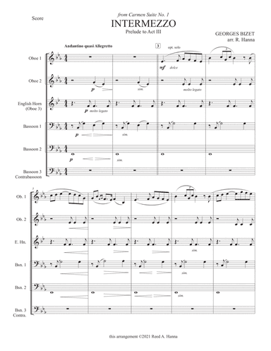 "Intermezzo" from Carmen Suite (Double Reed Ensemble) (arr. Reed Hanna)