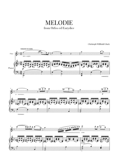 Gluck - Melodie (for Flute and Piano) (arr. Cadenza Editions)