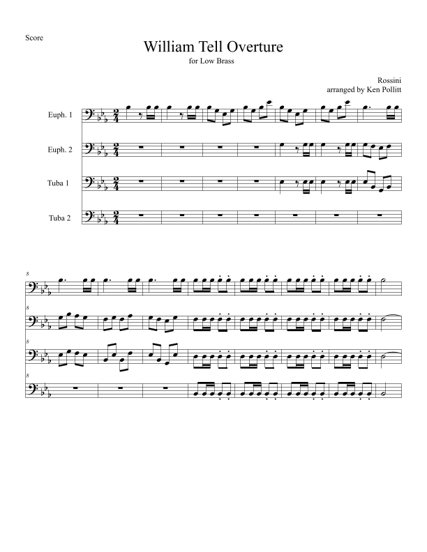 William Tell Overture for Low Brass (arr. Ken Pollitt)