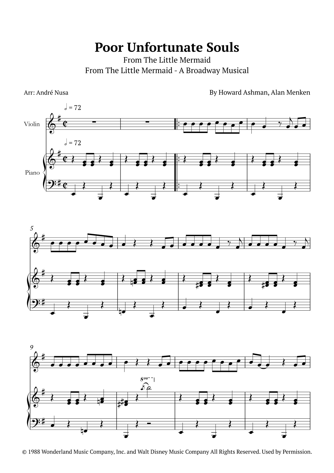 Poor Unfortunate Souls (arr. André Nusa)