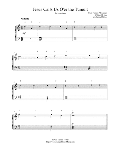 Jesus Calls Us O'er the Tumult - for easy piano (arr. Samuel Stokes)