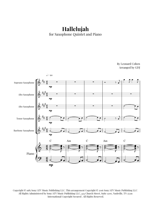 Hallelujah (arr. GDJ)