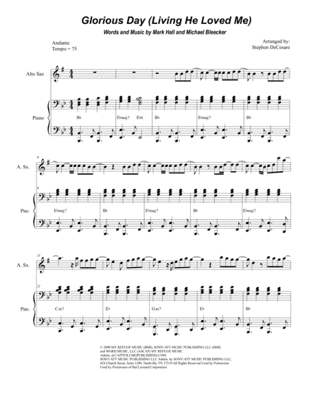 Glorious Day (Living He Loved Me) (arr. Stephen DeCesare)