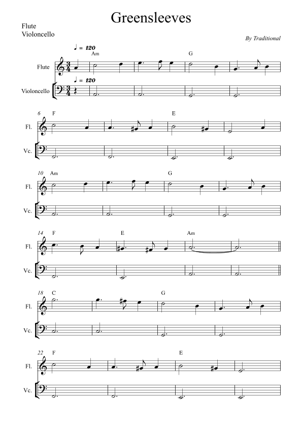 Greensleeves (arr. Wesley S. SIlva)