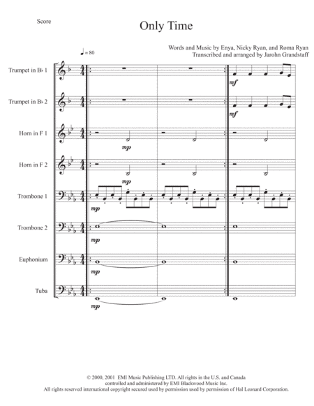 Only Time (arr. Jarohn Grandstaff)
