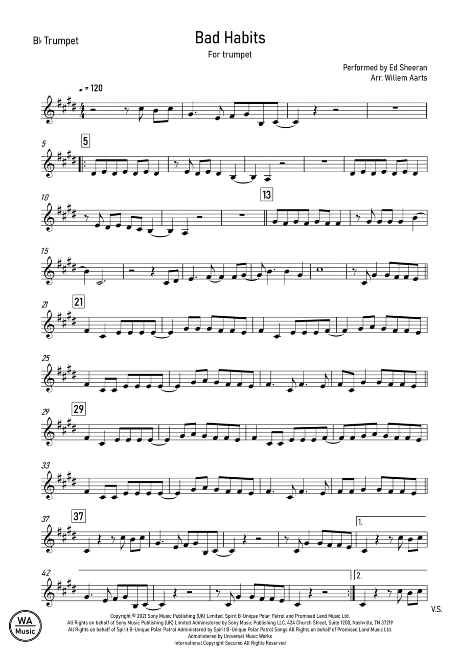 Bad Habits (arr. Willem Aarts)