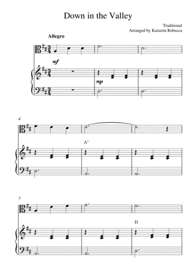 Down in the valley (arr. Kaiserin Rebecca)