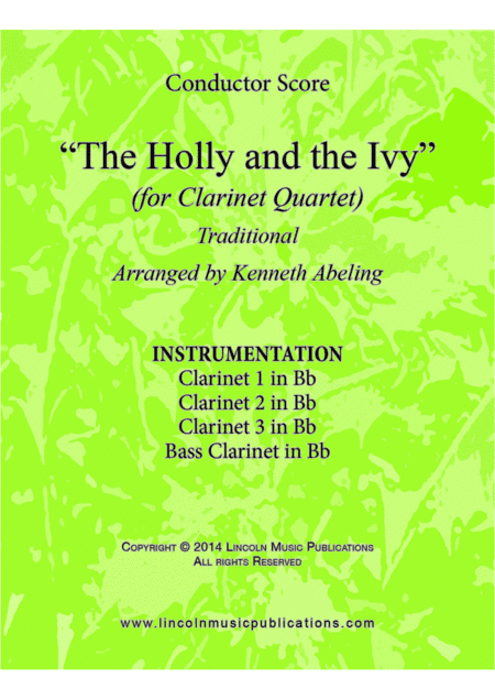 The Holly and the Ivy (for Clarinet Quartet) (arr. Kenneth Abeling)