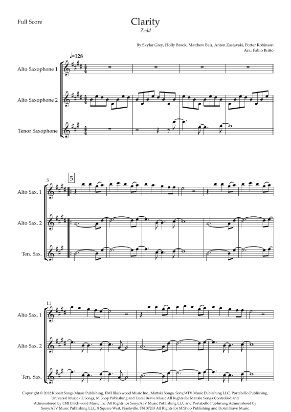 Clarity (arr. Fabio Britto)