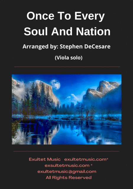Once To Every Soul And Nation (Viola solo and Piano) (arr. Stephen DeCesare)