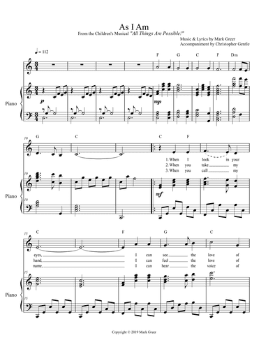 As I Am - from the Christian Children's Musical "All Things Are Possible!"