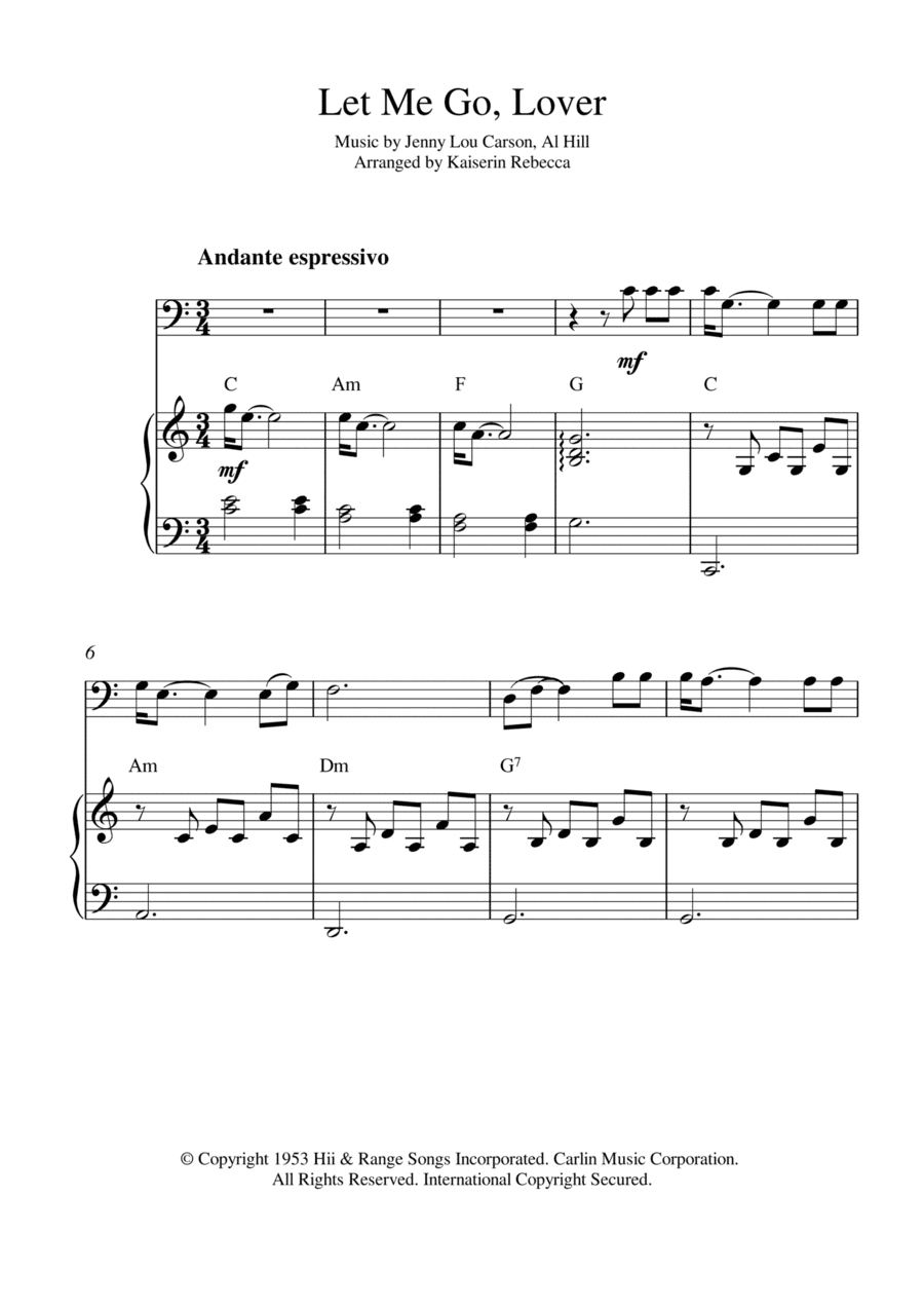 Let Me Go, Lover! (arr. Kaiserin Rebecca)