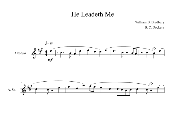 He Leadeth Me (Alto Sax Solo) (arr. B. C. Dockery)