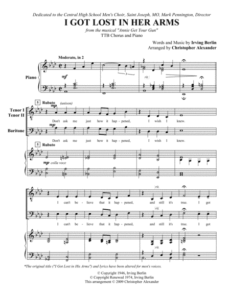 I Got Lost In His Arms (arr. Christopher Alexander)