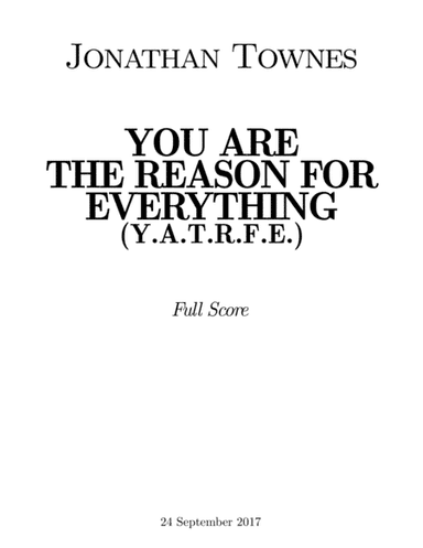 You Are the Reason for Everything - Full Score