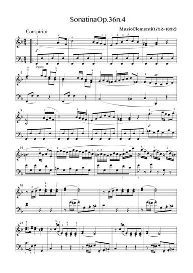 Sonatina in F major, Op 36 No 4 (arr. Adrienne Low)