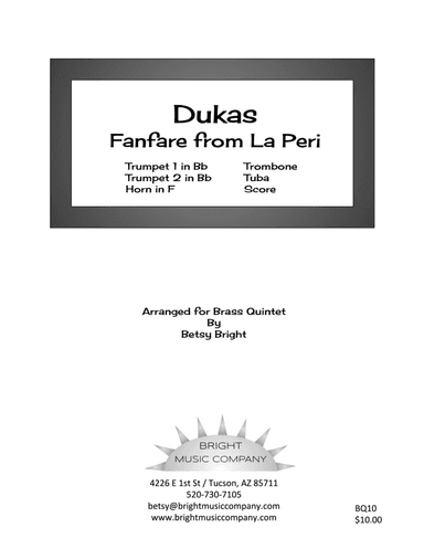 Dukas: Fanfare from La Peri (brass quintet) (arr. Betsy Bright)