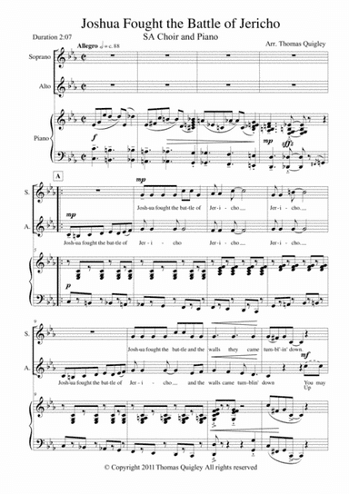 Joshua fought the Battle of Jericho (arr. Thomas Quigley)