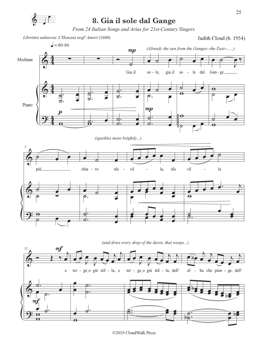 24 Italian Songs and Arias for 21st-Century Singers, No. 8 Gia il sole dal gange