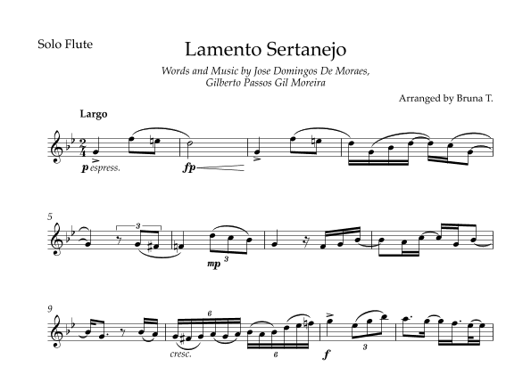 Lamento Sertanejo (arr. Bruna T.)