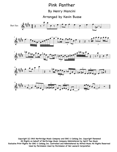 The Pink Panther from THE PINK PANTHER (arr. Kevin Busse)