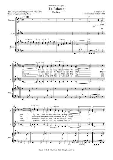 La Paloma (The Dove) (arr. Julie Settle)