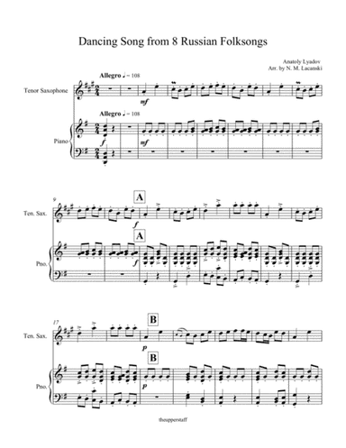 Dancing Song from 8 Russian Folksongs (arr. Nick Lacanski)