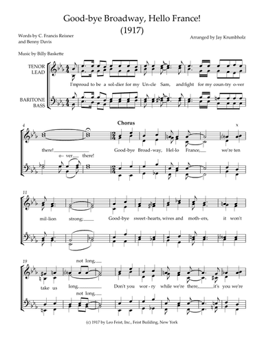 Good-Bye Broadway, Hello France! (SSAA) (arr. Jay Krumbholz)