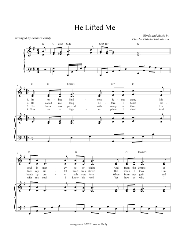 He Lifted Me (In Loving Kindness Jesus Came) (arr. Leonora Hardy)