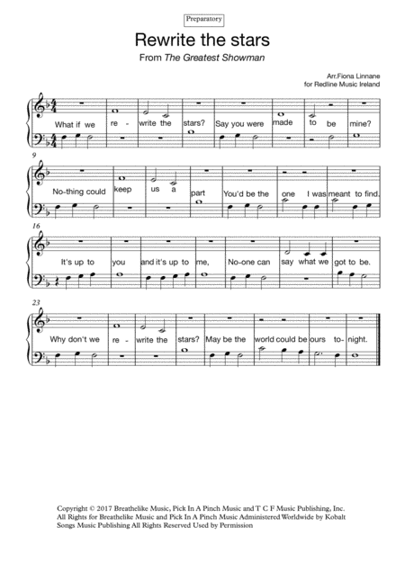 Rewrite The Stars (arr. Fiona Linnane)