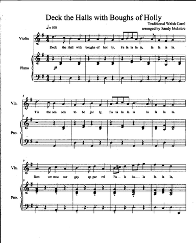 Deck the Halls with Boughs of Holly (arr. Sandy McIntire)