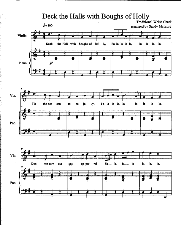 Deck the Halls with Boughs of Holly (arr. Sandy McIntire)