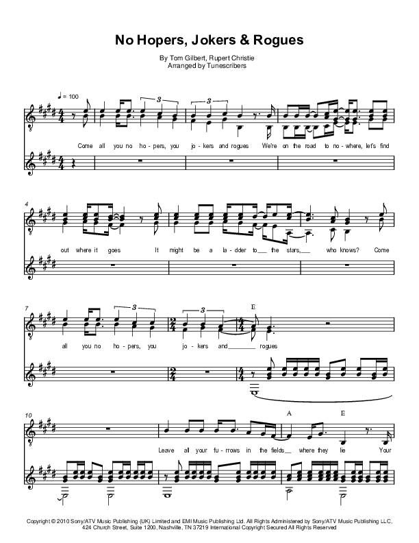 No Hopers, Jokers & Rogues (arr. Tunescribers)